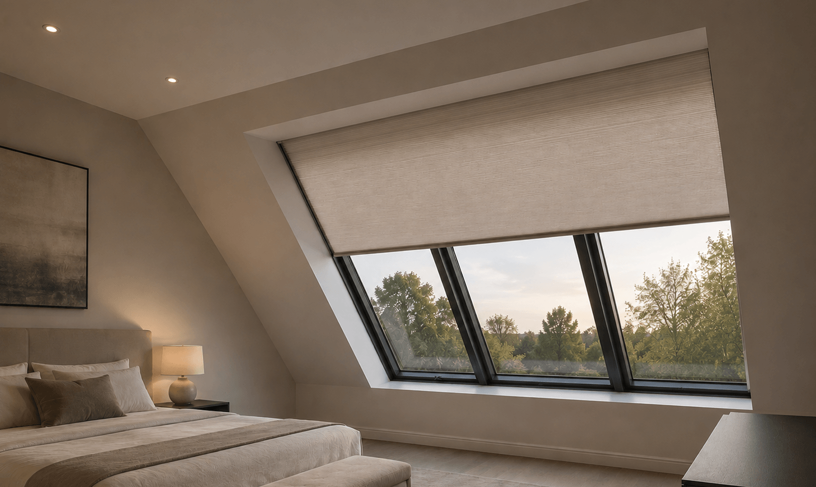 Angled window shade